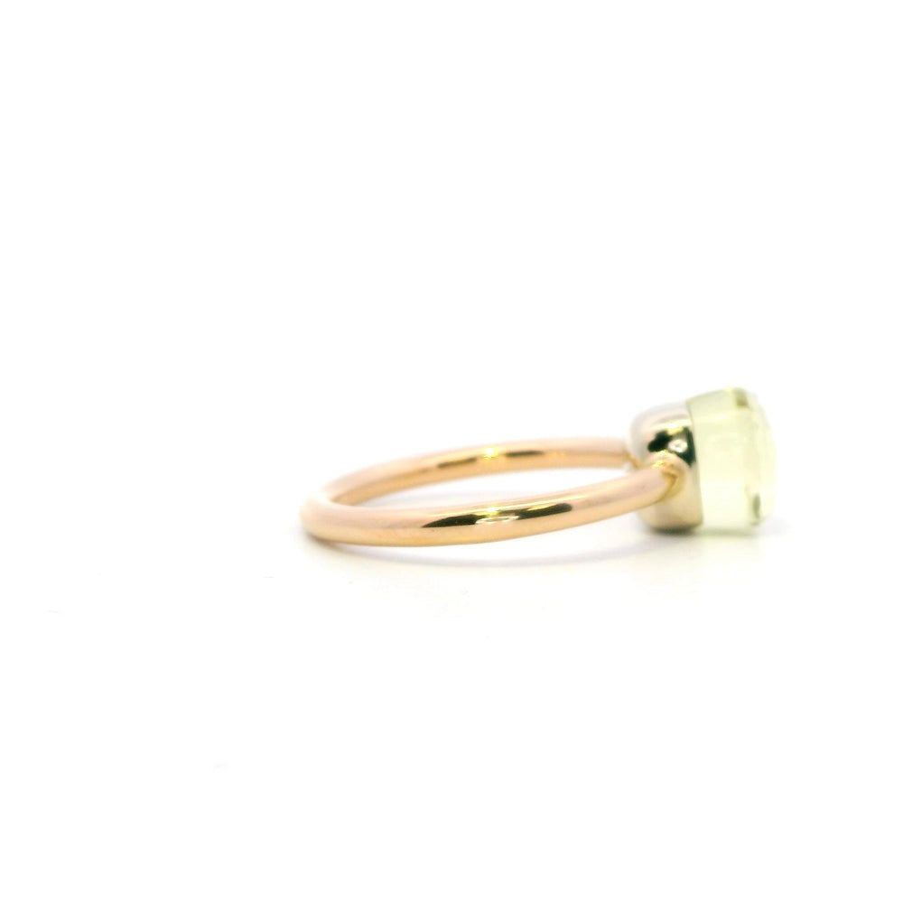 Pomellato Nudo Gere Petit Ring, Signature Cushion Cut Lemon Quartz in 18k RG