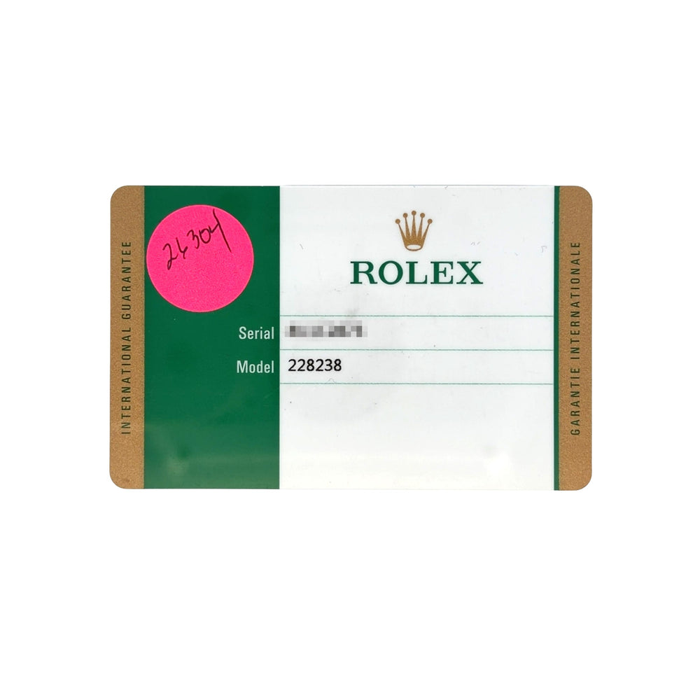 Rolex Day-Date 40mm 18ky 228238 card