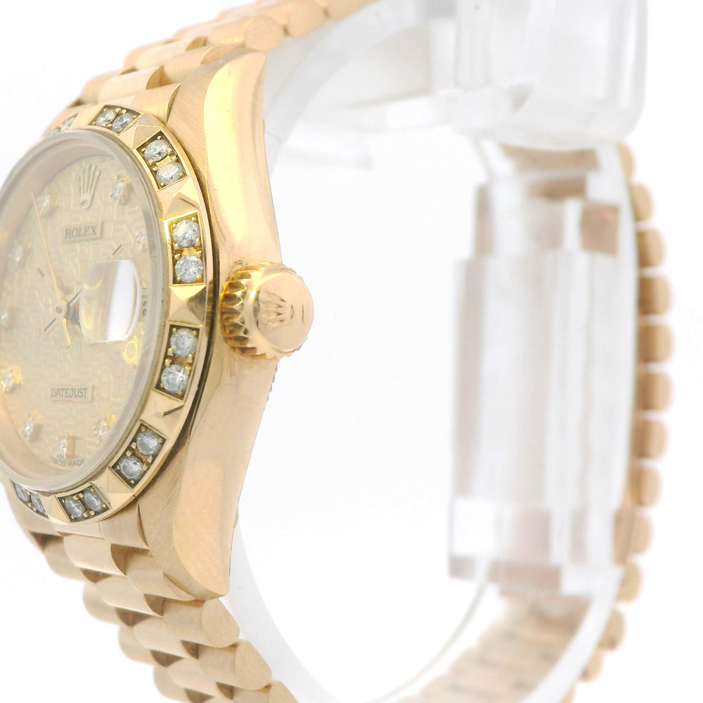 Rolex Datejust 26mm 18k YG 10-Diamond Dial Marker 69258G