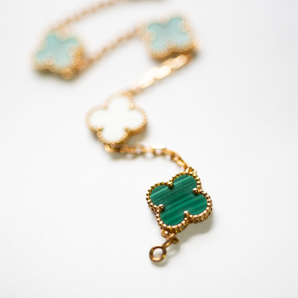 VCA 5 motif Alhambra Malachite Bracelet 18ky