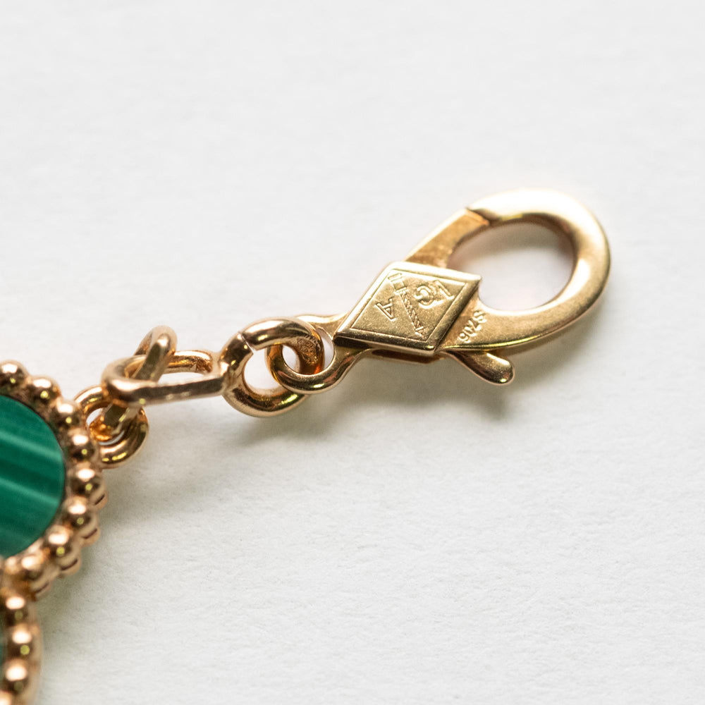 VCA 5 motif Alhambra Malachite Bracelet 18ky