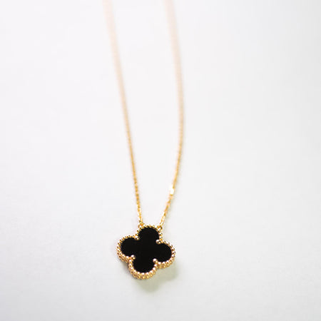 Van Cleef & Arpels 18k YG 1-Motif Alhambra Necklace