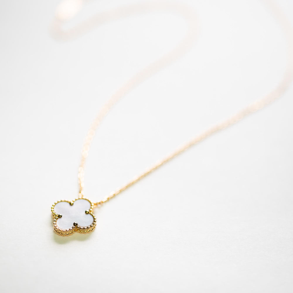 Van Cleef & Arpels 18k 1-Motif MOP Alhambra Necklace