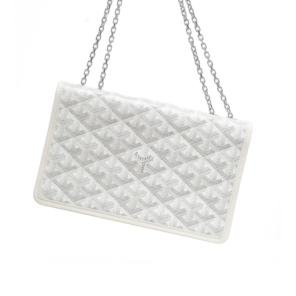Goyard Alexandre III Chain Shoulder Bag Leather White