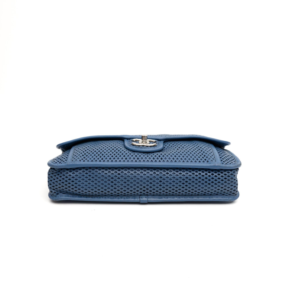 Chanel Blue Perforated Silver Hardware
