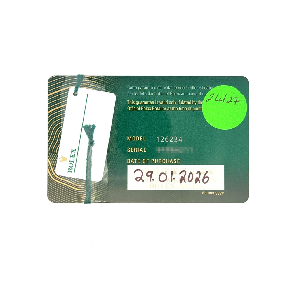 Rolex Datejust 36mm SS 126234 card