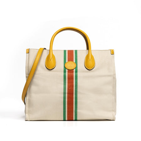 Gucci Heavy Canvas/Calfskin Retro Interlocking G Foldable Tote