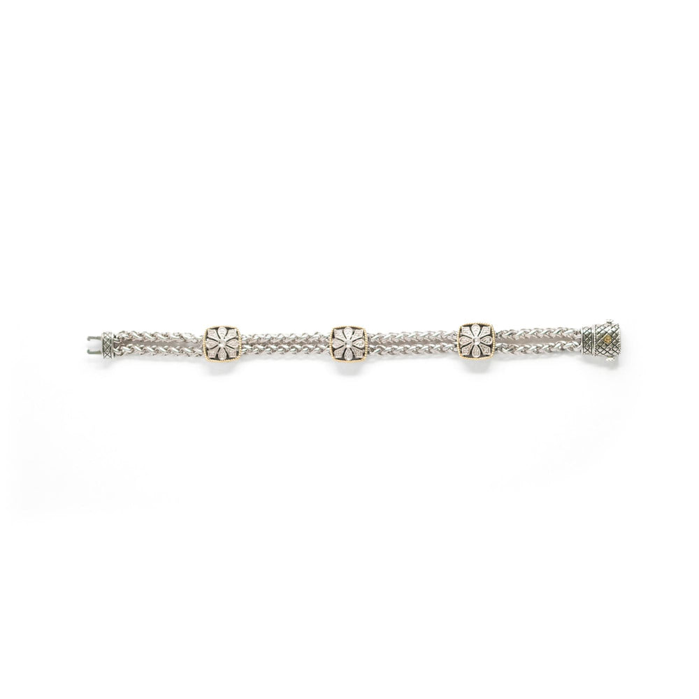 Andrea Candela Flower Station Bracelet Sterling/18ky Diamond Bracelet