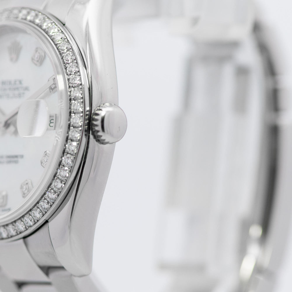 Rolex 36mm Datejust MOP & Diamond Bezel SS 116244 card