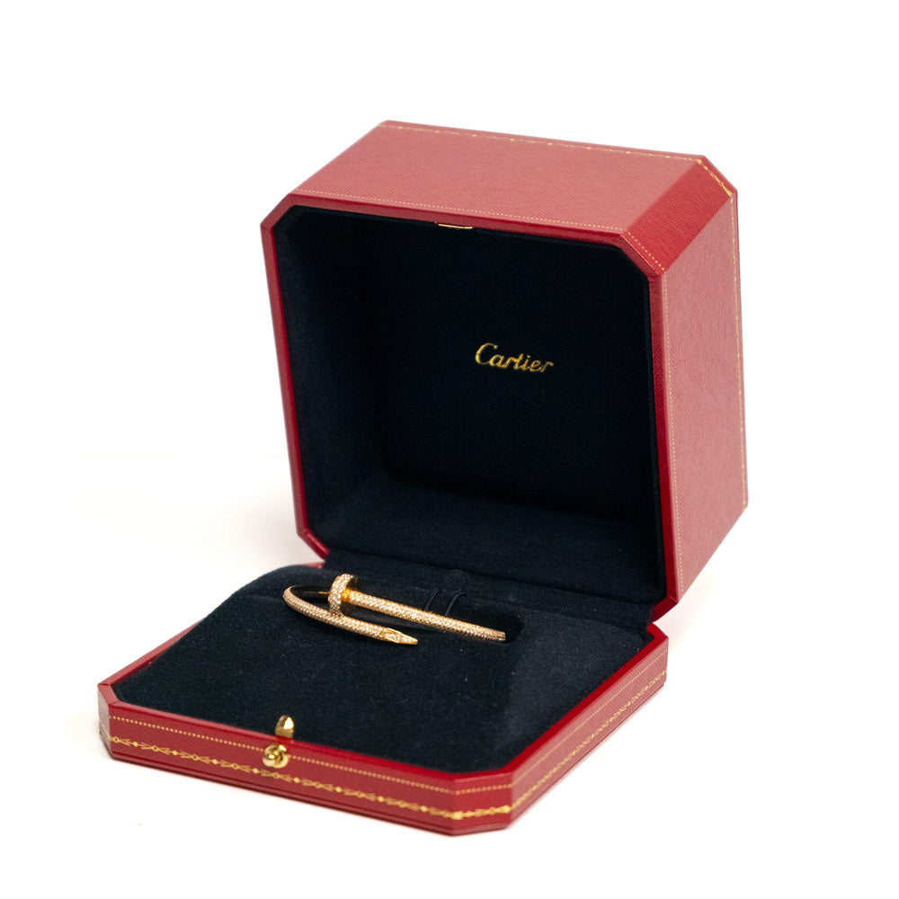 Cartier Juste Un Clou Pave Diamond Bracelet Sz 16 18ky