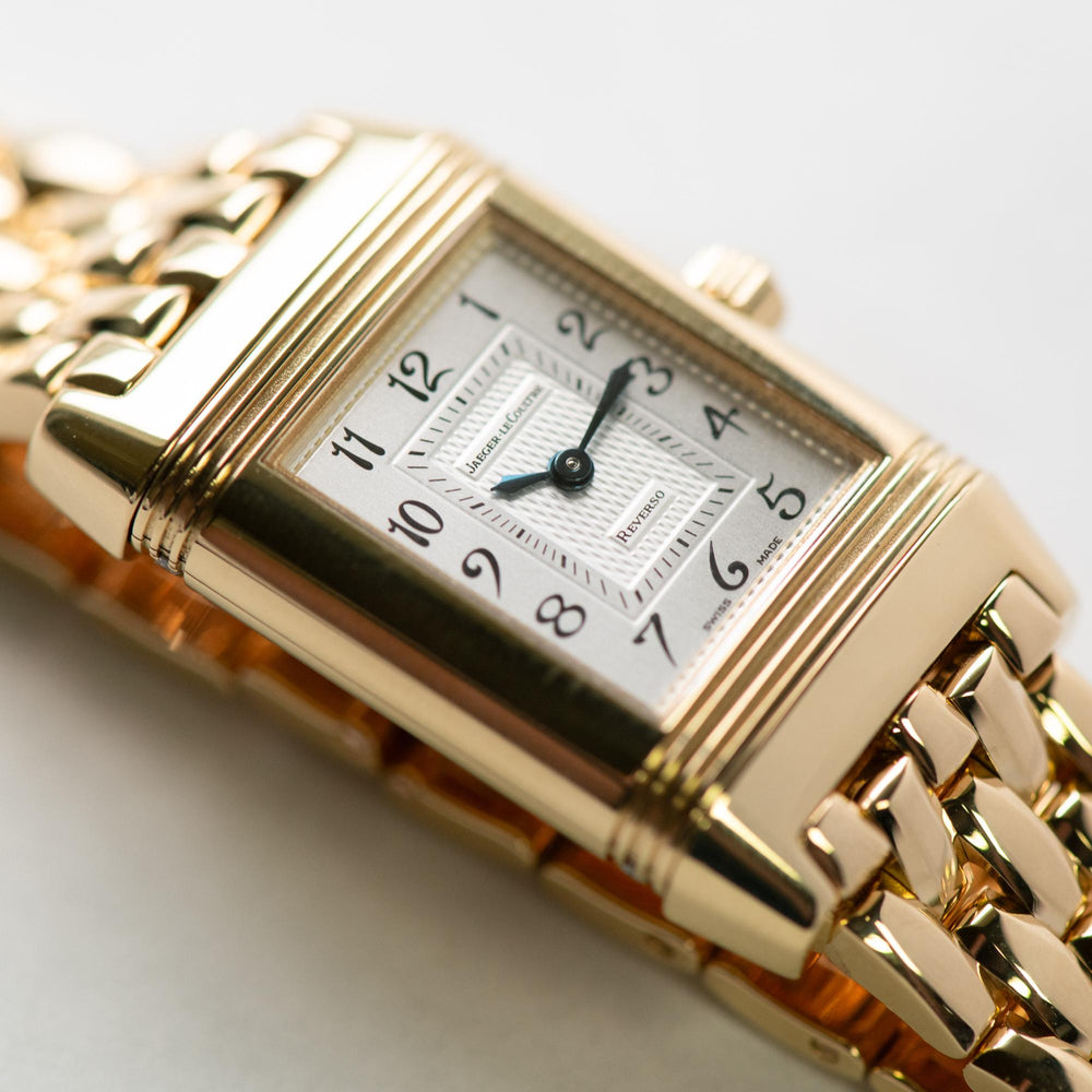 Jaeger-LeCoultre Duo Face Ladies 21mm Reverso 18ky Diamonds MOP
