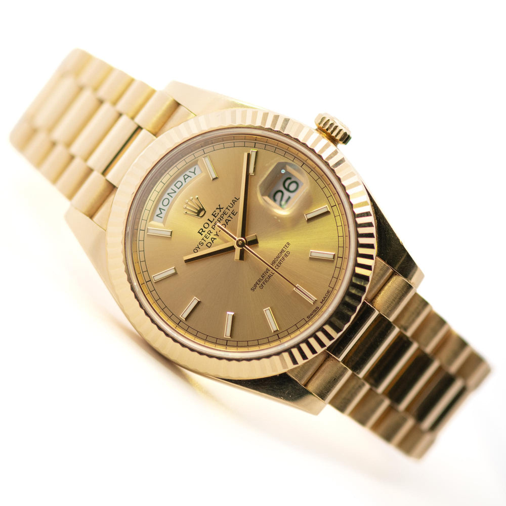 Rolex 40mm Day-Date 18k YG 228238 card