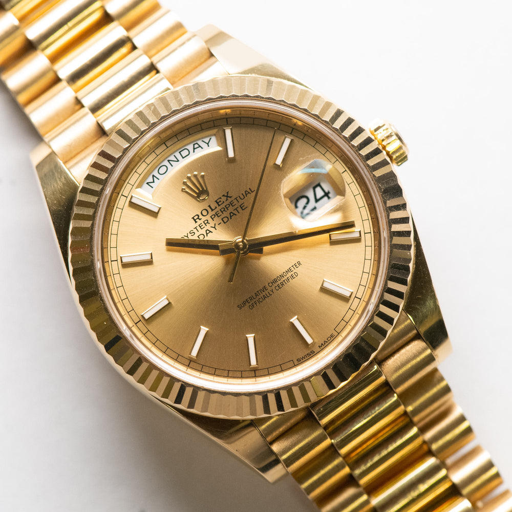Rolex 40mm Day-Date 18k YG 228238 card