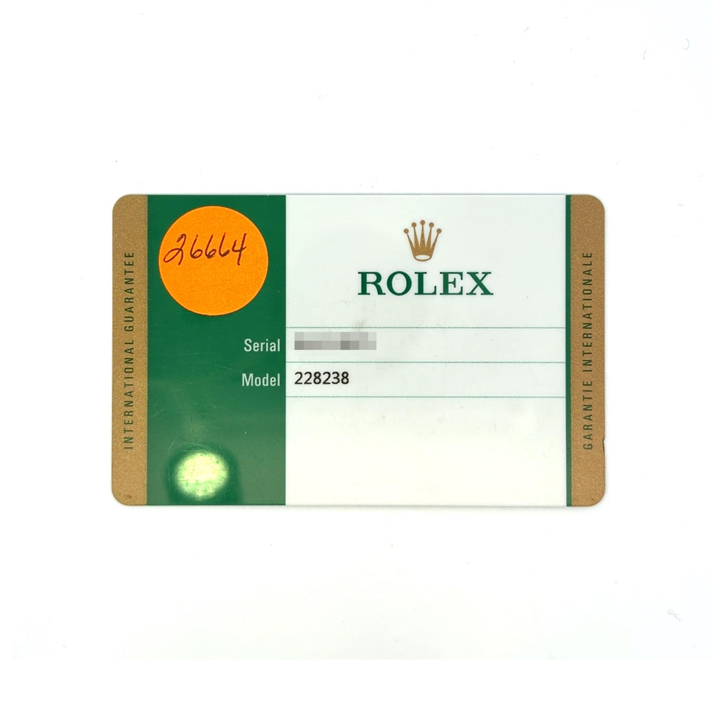 Rolex 40mm Day-Date 18k YG 228238 card