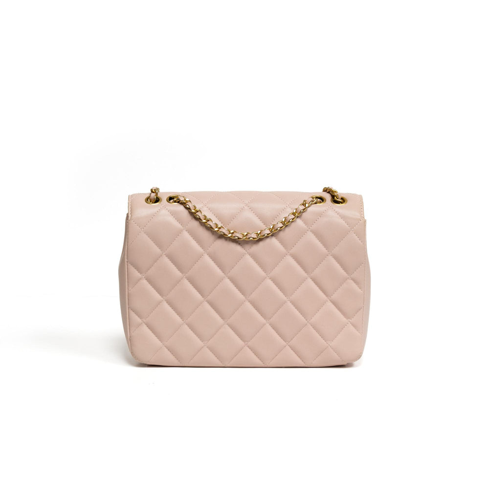 Chanel Pink Quilted Flap CC Crossbody Handbag