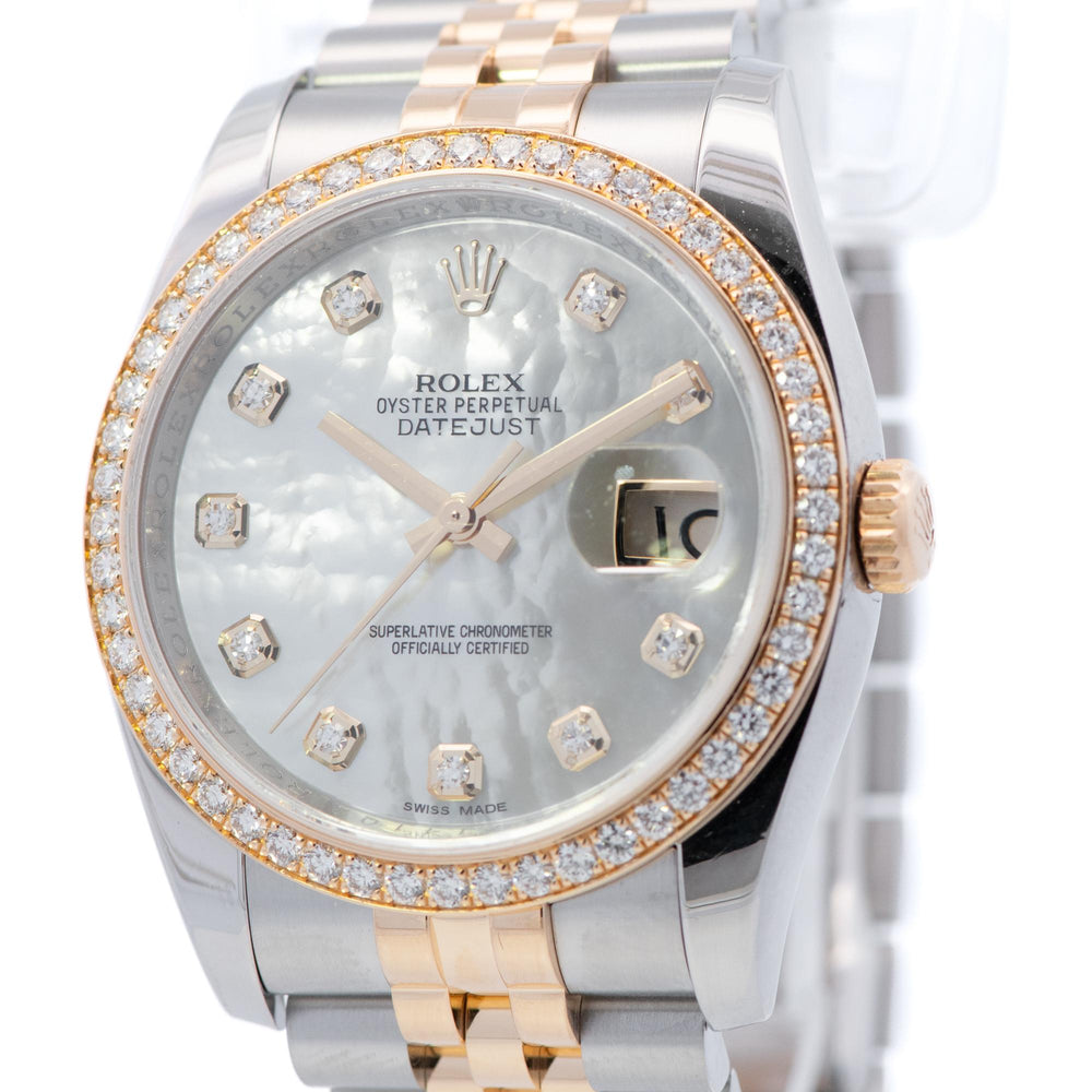 Rolex 36mm Datejust MOP Dia Dial, Dia Bezel 116243 card