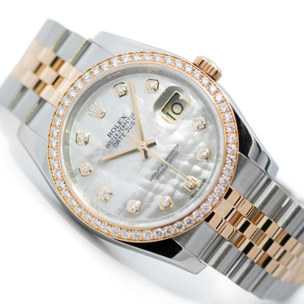 Rolex 36mm Datejust MOP Dia Dial, Dia Bezel 116243 card