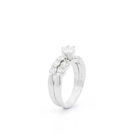 18kw and Platinum Hearts on Fire Center Stone 80 pts Wedding Set