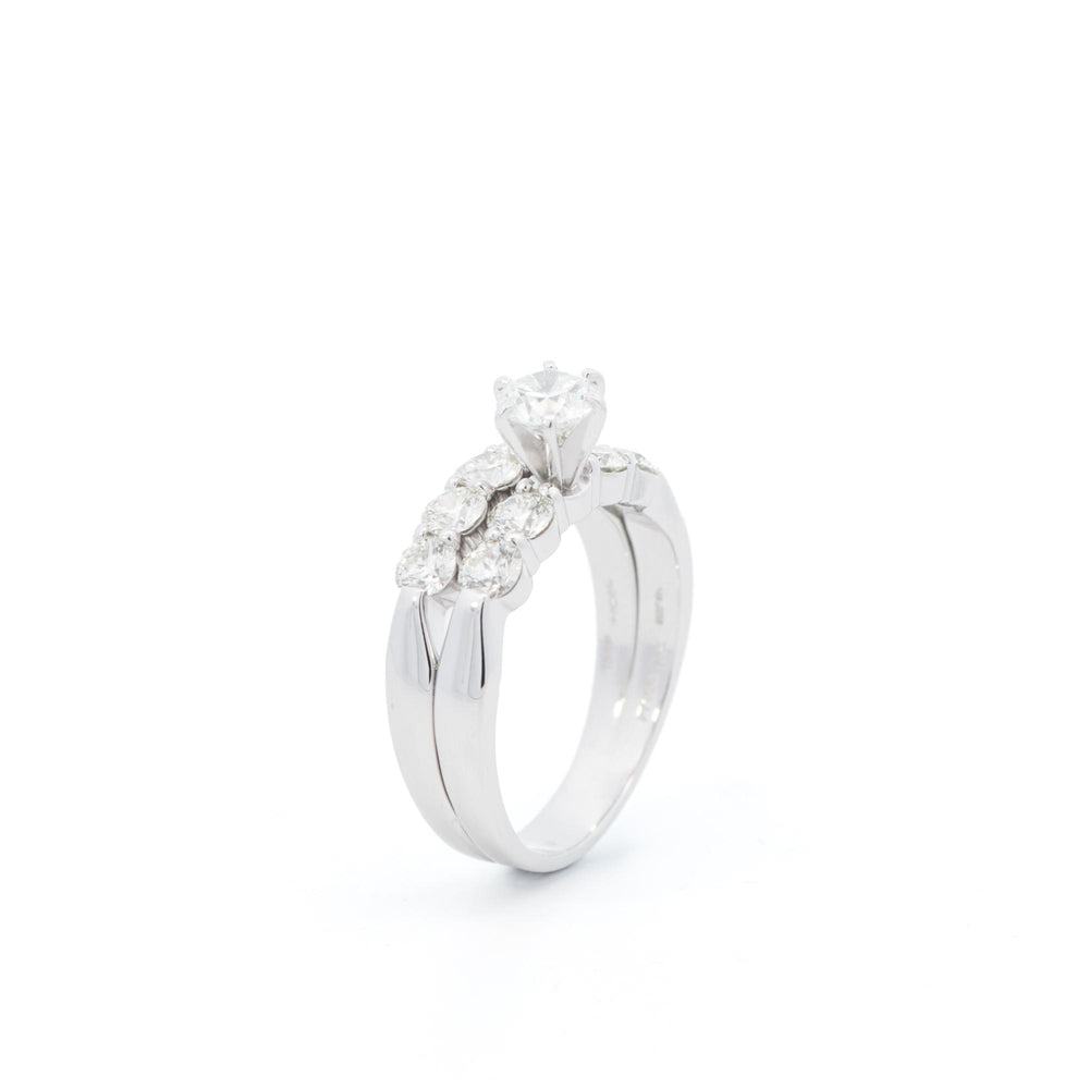 18kw and Platinum Hearts on Fire Center Stone 80 pts Wedding Set
