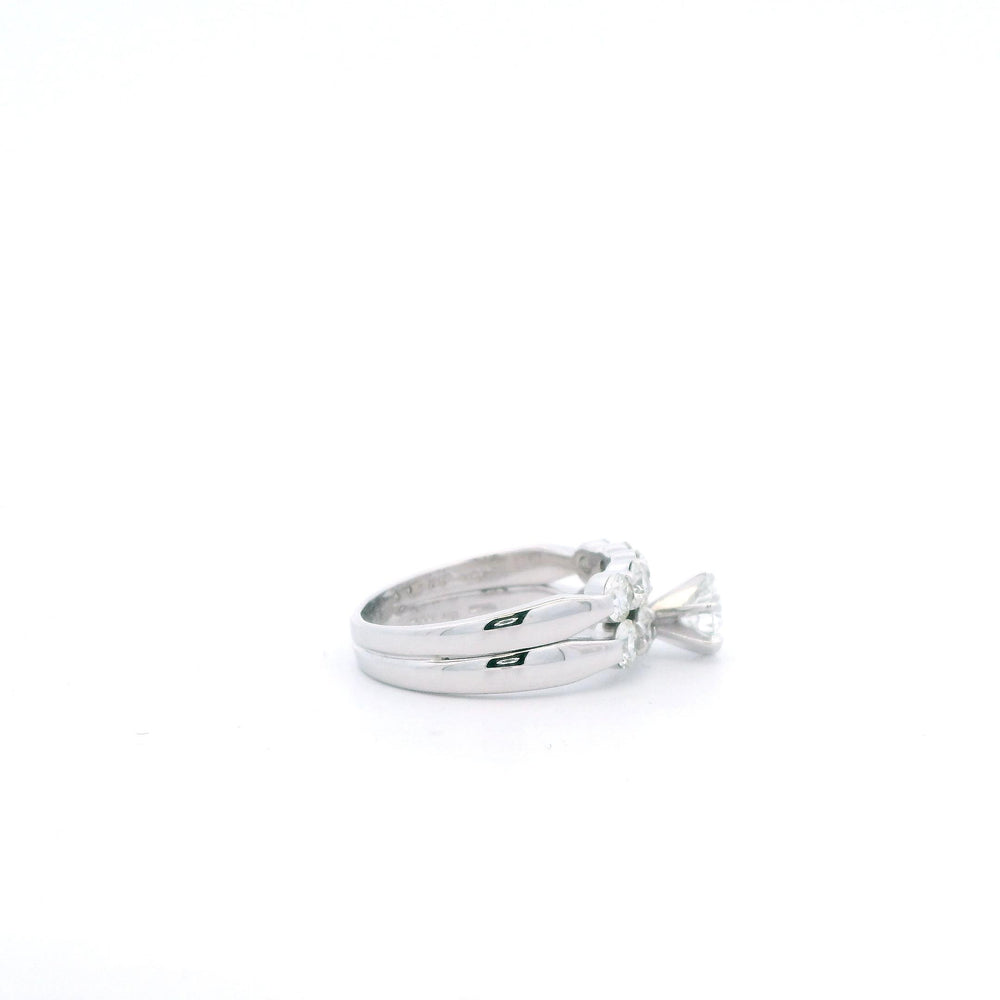18kw and Platinum Hearts on Fire Center Stone 80 pts Wedding Set
