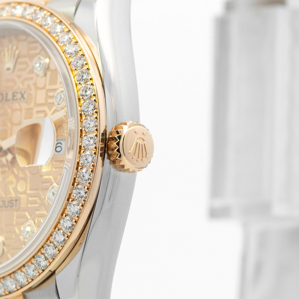 Rolex 36mm Datejust SS/YG Diamond Dial and Bezel 126283RBR