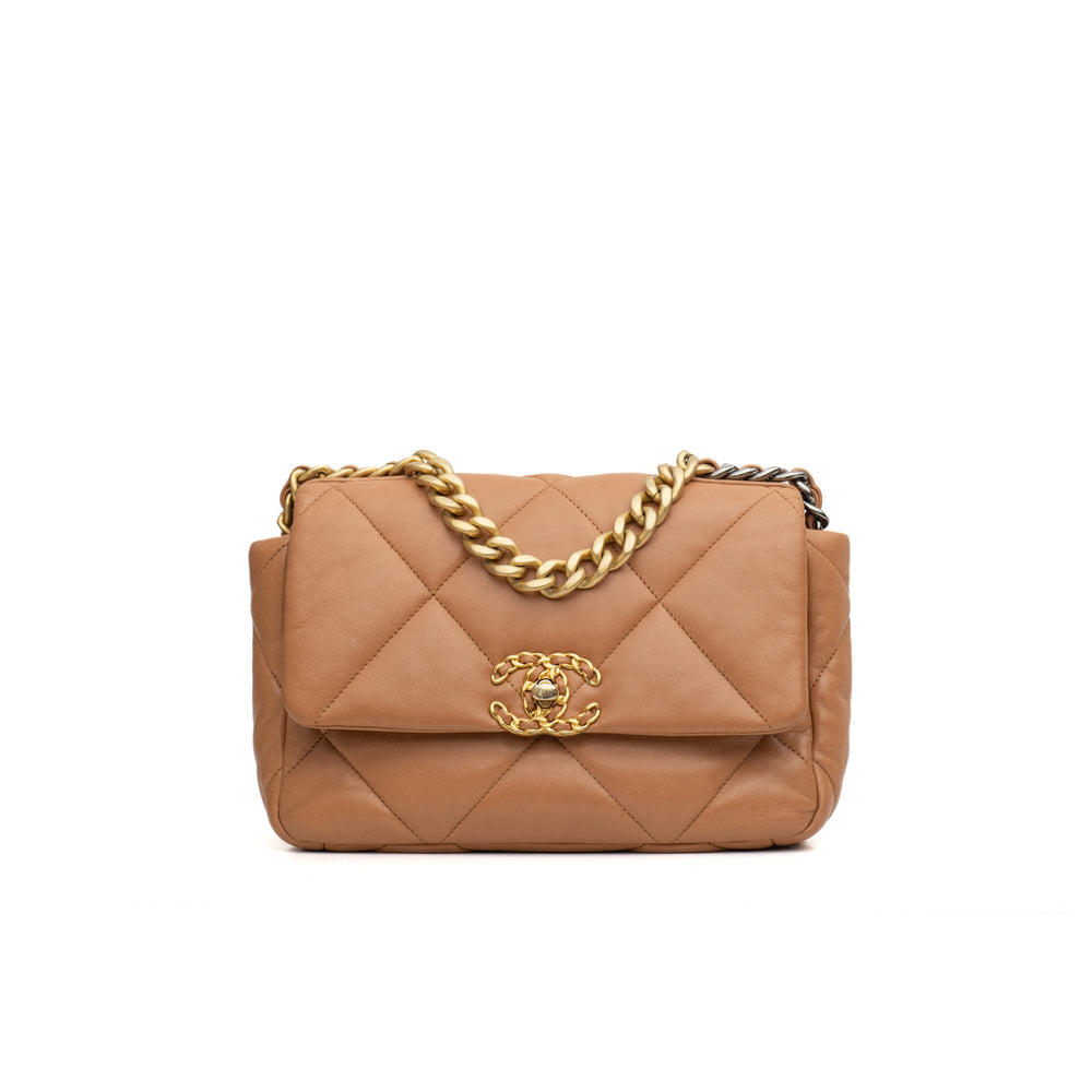 Chanel 19 Small Flap Caramel Brown