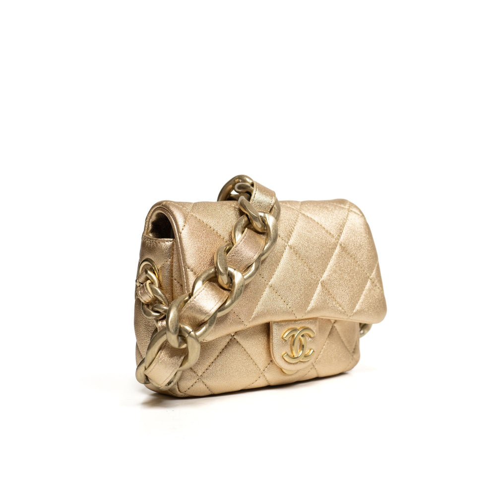 Chanel Gold Mini Funk Town Flap Bag