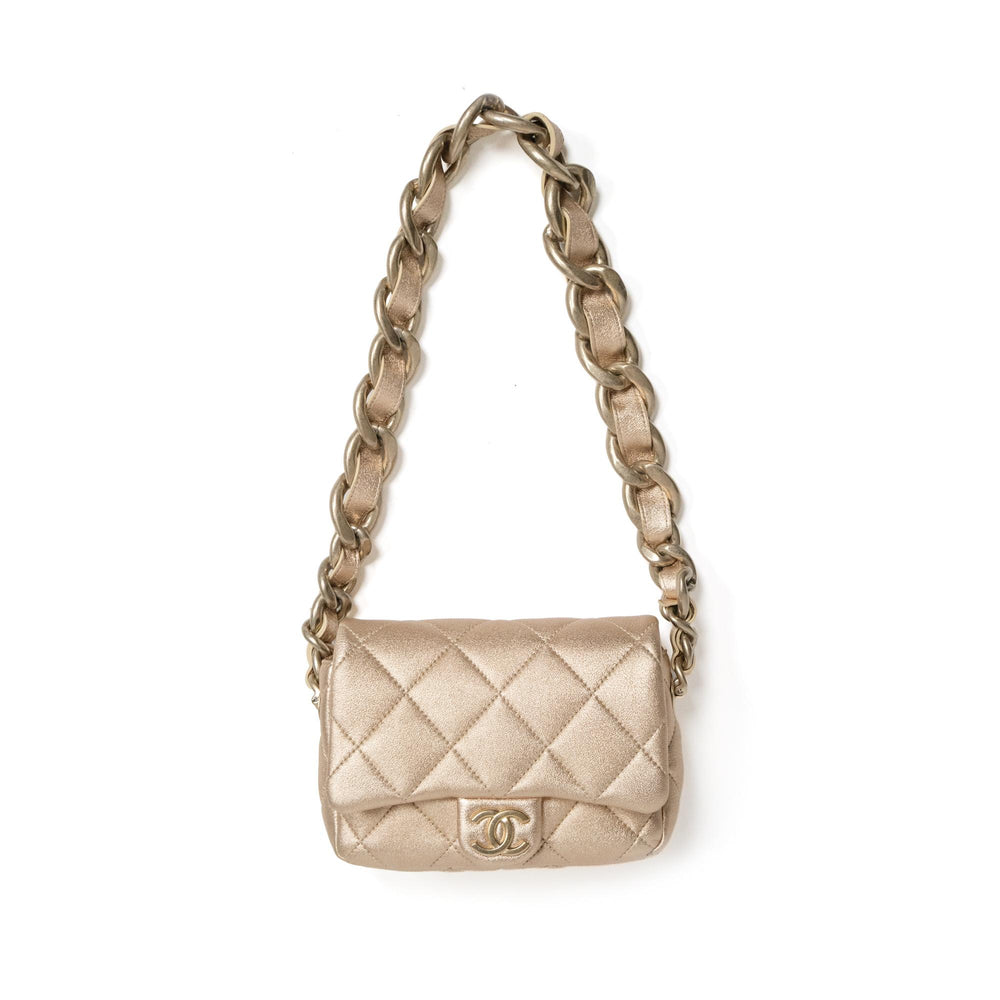 Chanel Gold Mini Funk Town Flap Bag