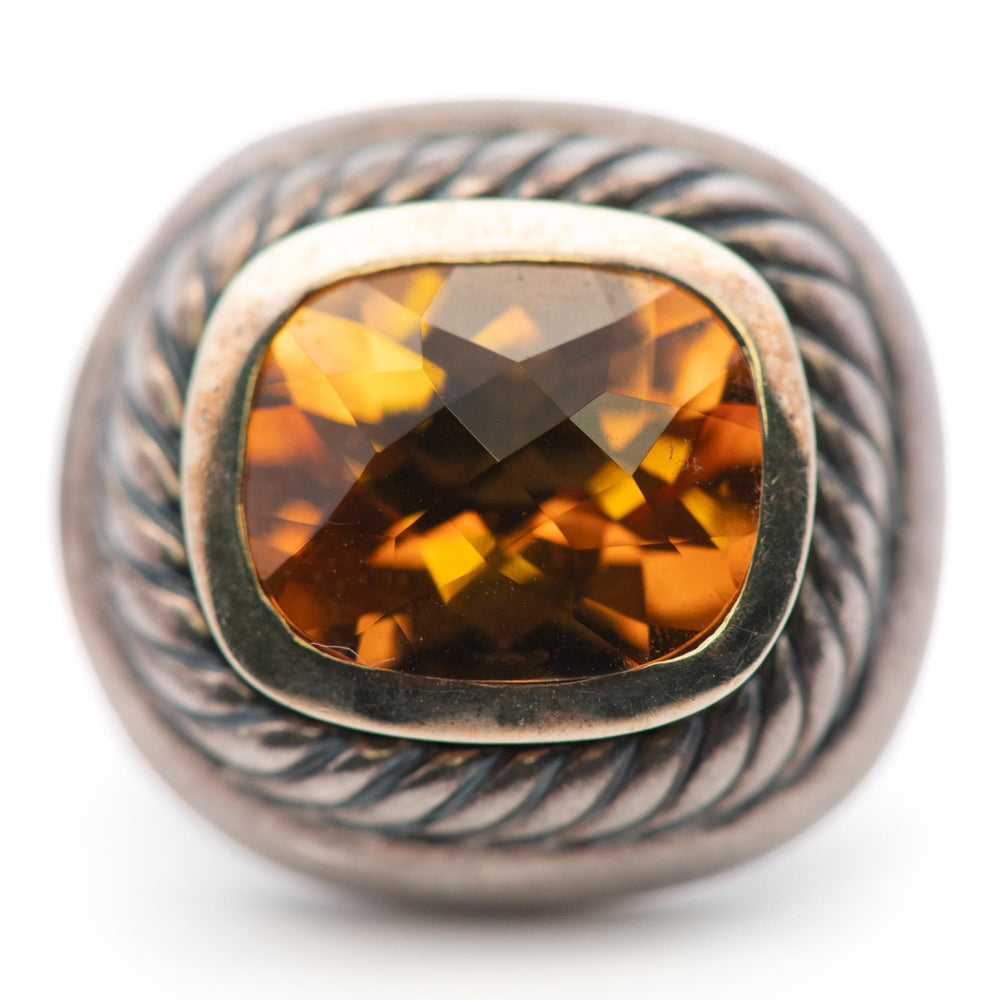 David Yurman Citrine Earrings in Sterling with 14k YG