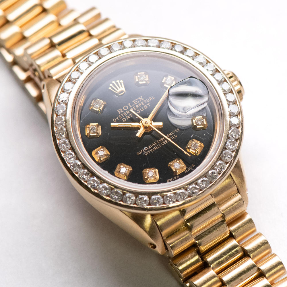 Rolex 26mm Datejust 18k YG Dia Dial & Bezel 6917