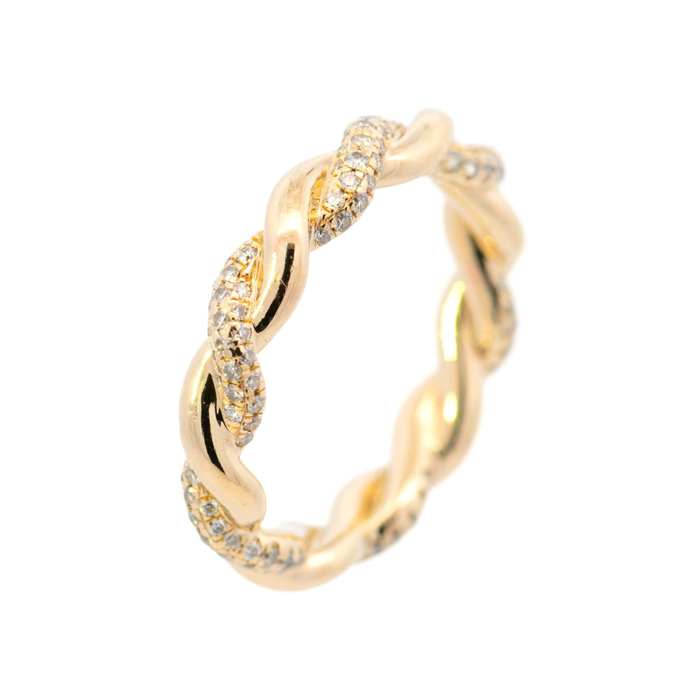 David Yurman twisted rope band ring with Pave Diamonds