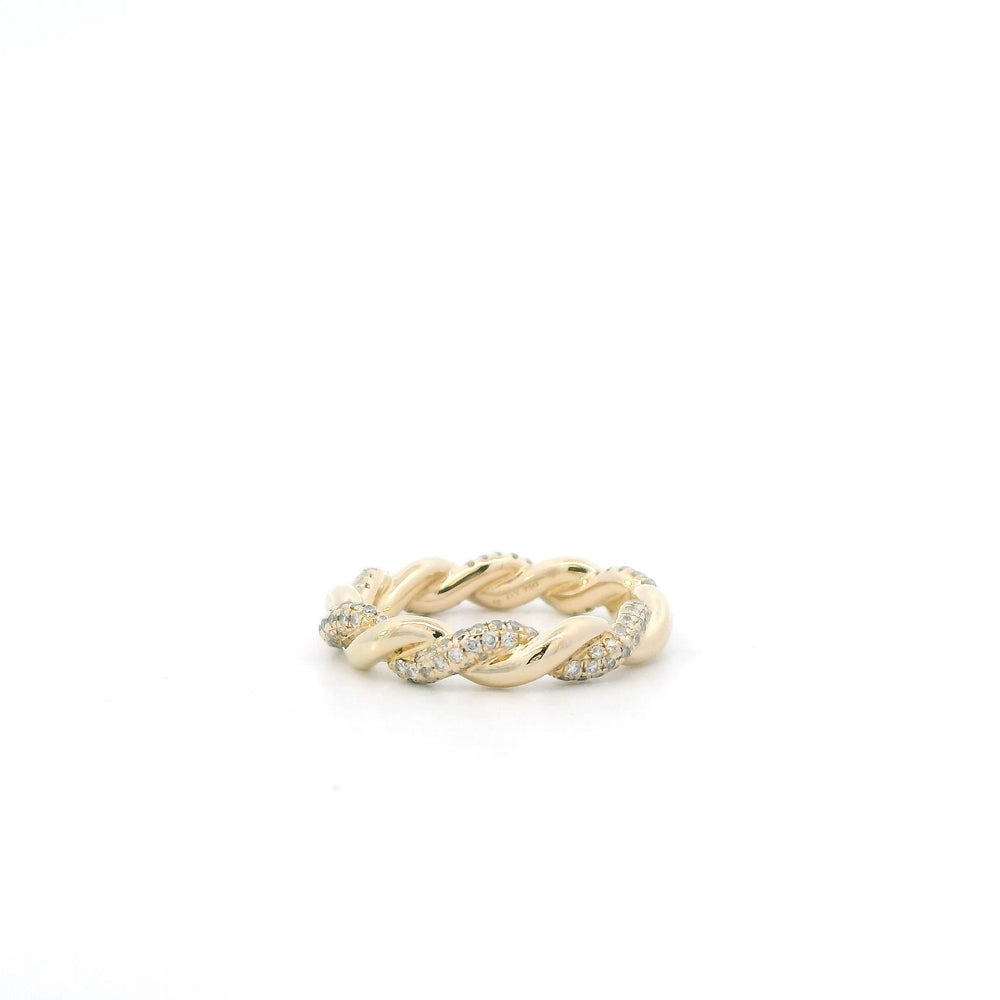 David Yurman twisted rope band ring with Pave Diamonds