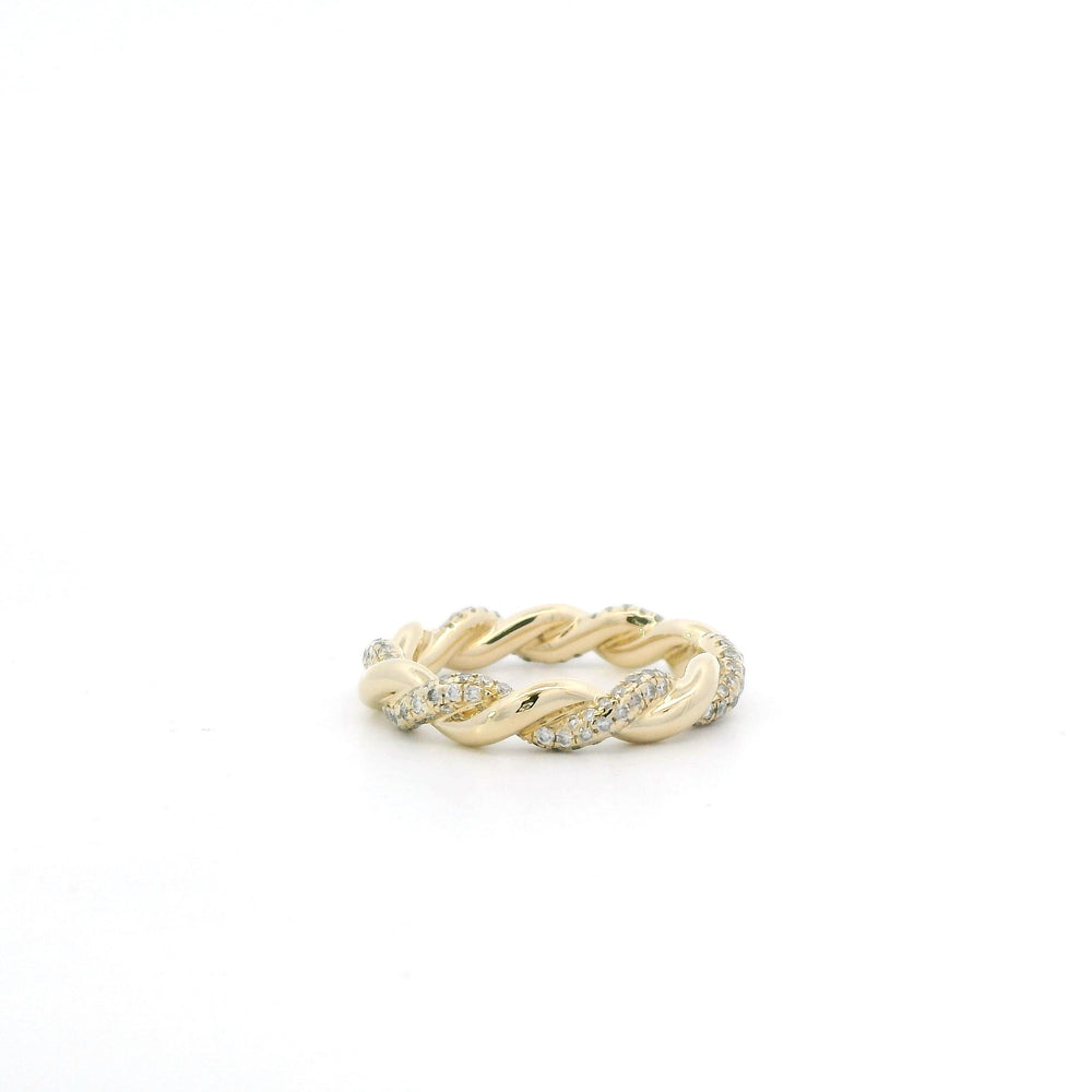 David Yurman twisted rope band ring with Pave Diamonds