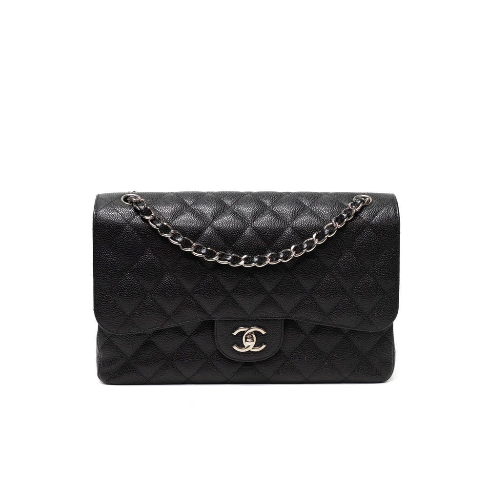 Chanel Black Caviar Jumbo Double Flap