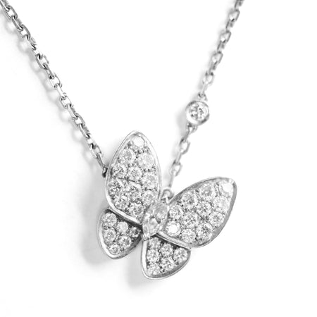 Van Cleef & Arpels Diamond Butterfly Necklace Ref# AR03M400 papers