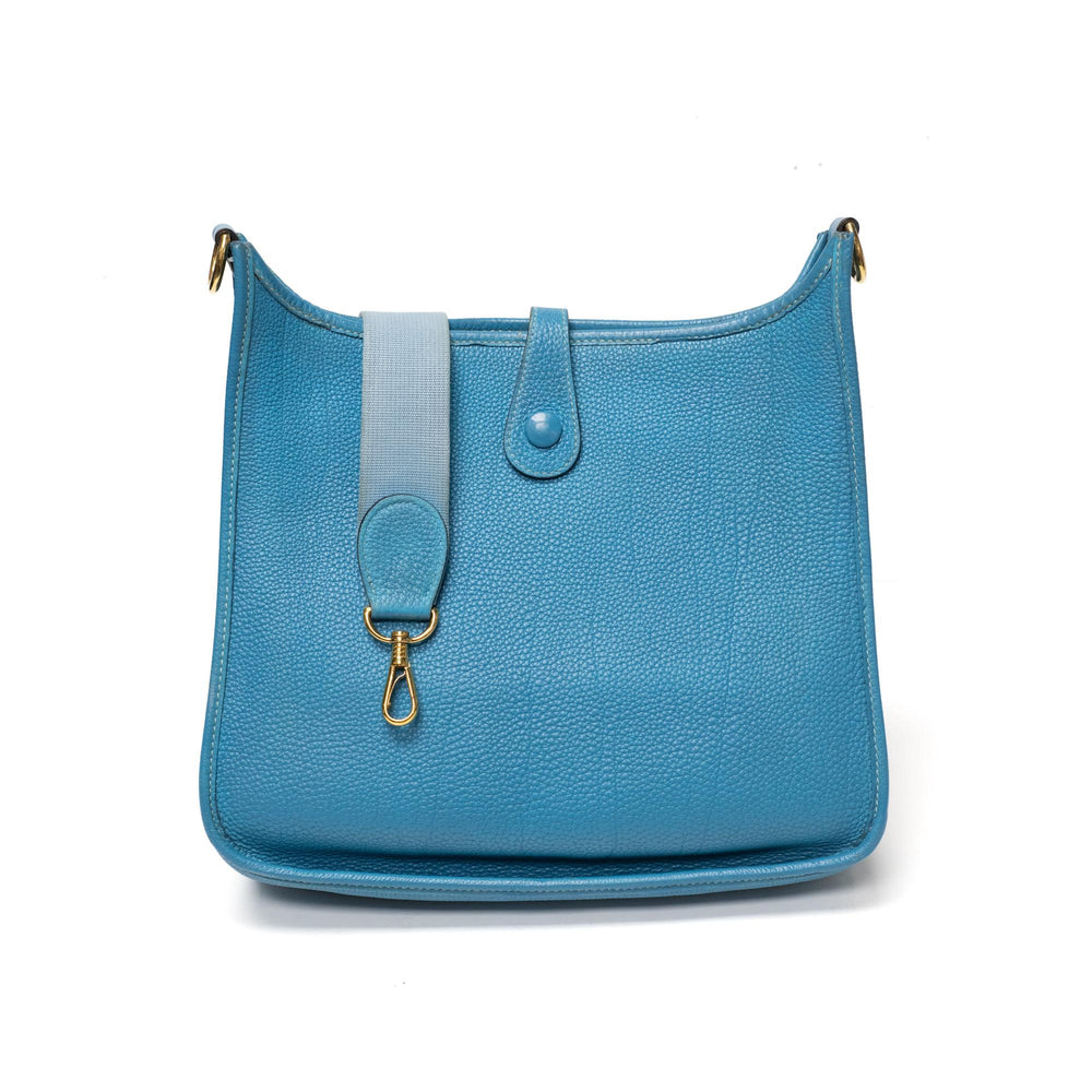 Hermes Bleu Jean Evelyne Leather Shoulder Bag (2003)