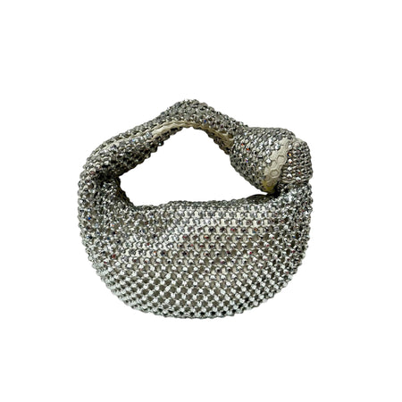 Bottega Veneta Silver Crystal Mini Jodie Handbag