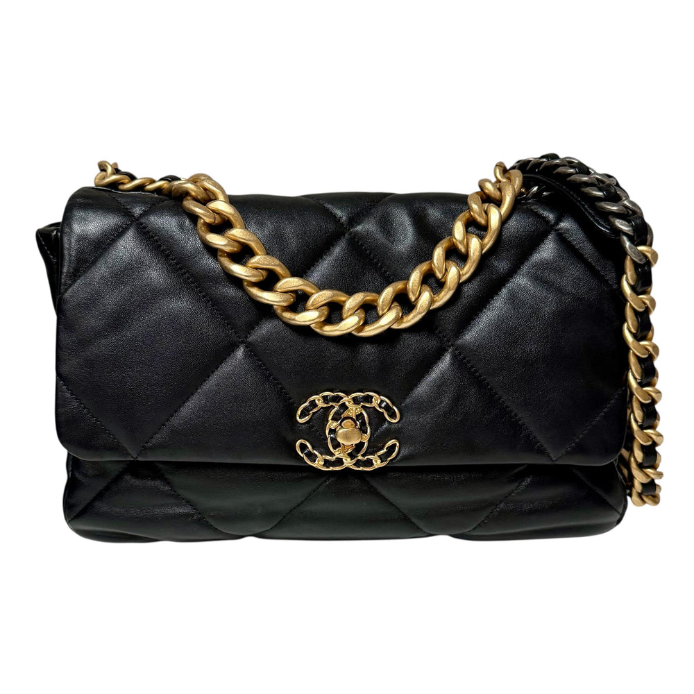 Chanel Black Quilted Large 19 Flap Bag