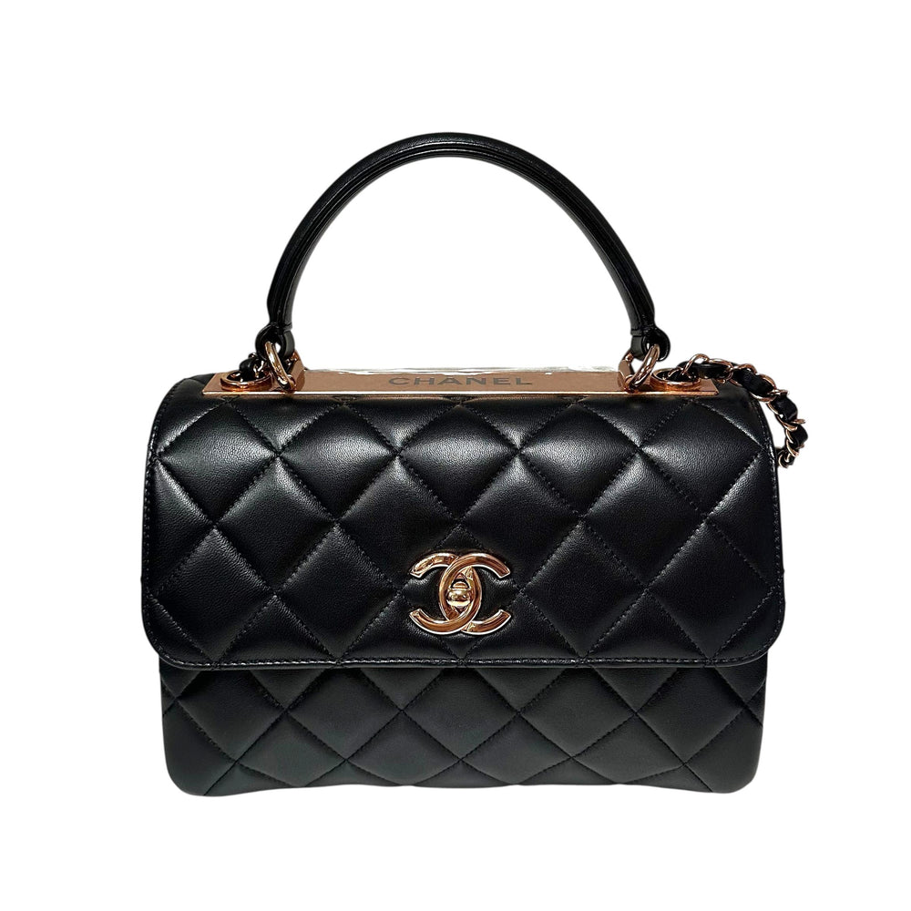 Chanel Black Trendy CC Flap Bag with Rose Gold Hardware