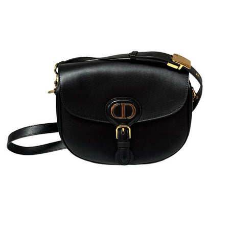 Christian Dior Black Leather Medium Bobby Bag with Gold Hardware