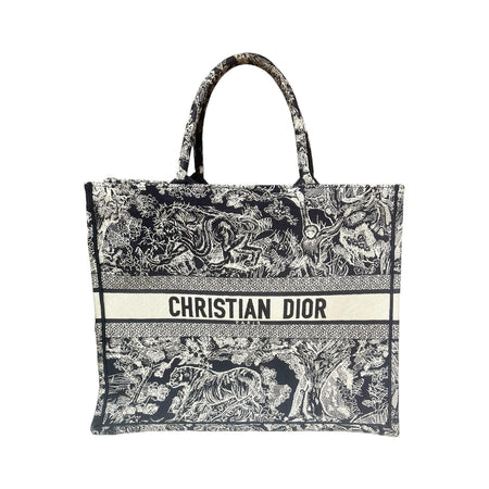Christian Dior Large Blue Toile De Jouy Book Tote Bag