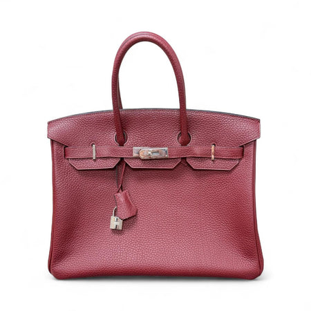 Hermes Burgundy Birkin 35 Leather Handbag (2014) - Good Condition