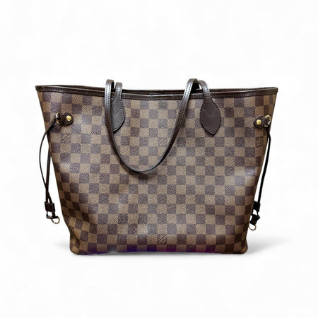 Louis Vuitton Damier Ebene Neverfull MM Tote with Pouch