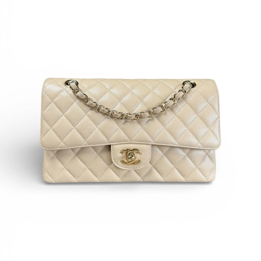 Chanel Beige Caviar Medium Classic Double Flap Bag