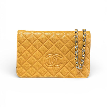 Chanel Yellow Caviar Wallet on Chain