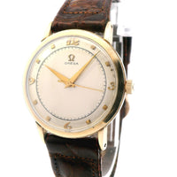 Omega Bumper 33mm 14k Yellow Gold / Leather Band