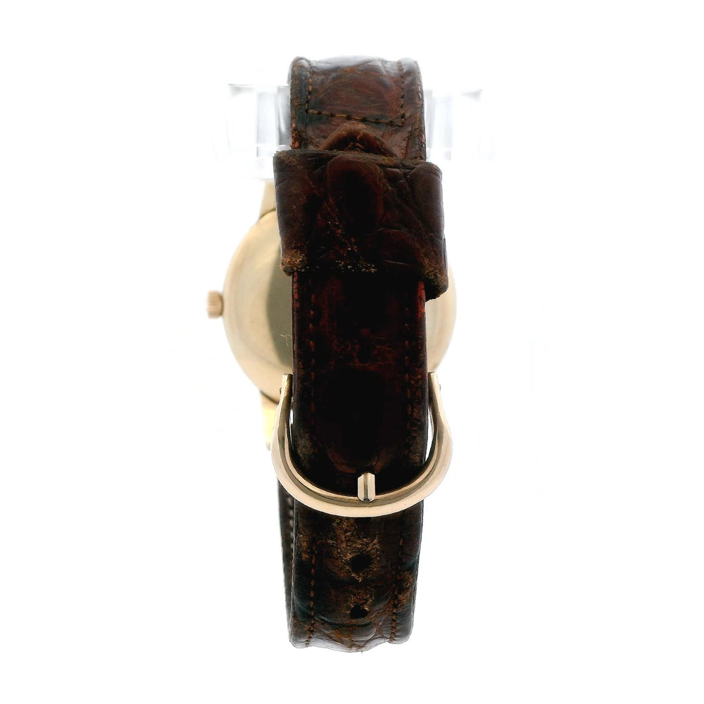 Omega Bumper 33mm 14k Yellow Gold / Leather Band