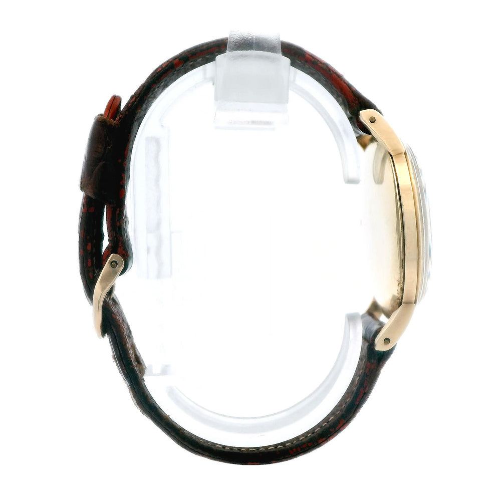 Omega Bumper 33mm 14k Yellow Gold / Leather Band