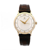 Omega Bumper 33mm 14k Yellow Gold / Leather Band