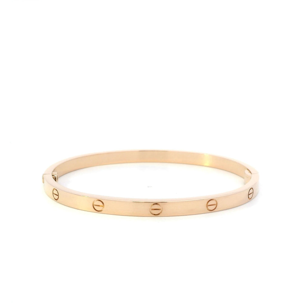 Cartier Thin Love Bracelet 18k Rose Gold Size 15